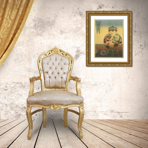 Halcyon Urn II Gold Ornate Wood Framed Art Print with Double Matting by Unknown