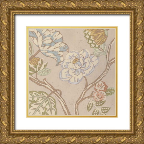 Organza Chintz III Gold Ornate Wood Framed Art Print with Double Matting by Zarris, Chariklia