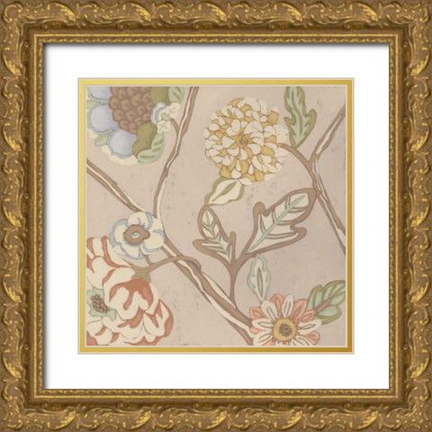 Organza Chintz IV Gold Ornate Wood Framed Art Print with Double Matting by Zarris, Chariklia