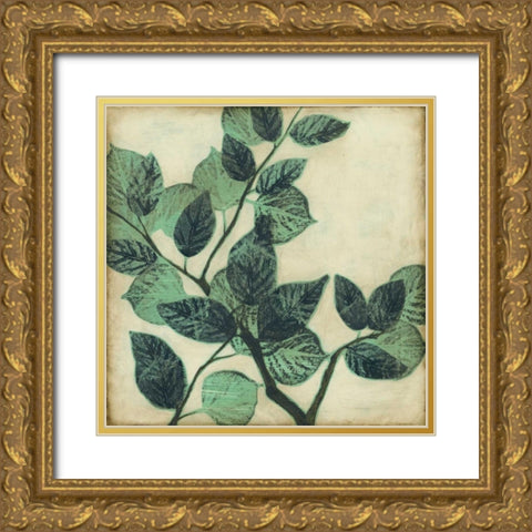 Graphic Leaves II Gold Ornate Wood Framed Art Print with Double Matting by Goldberger, Jennifer