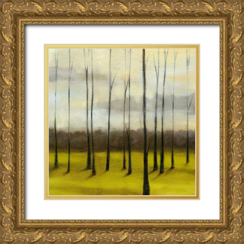 Sunlit Treeline I Gold Ornate Wood Framed Art Print with Double Matting by Goldberger, Jennifer