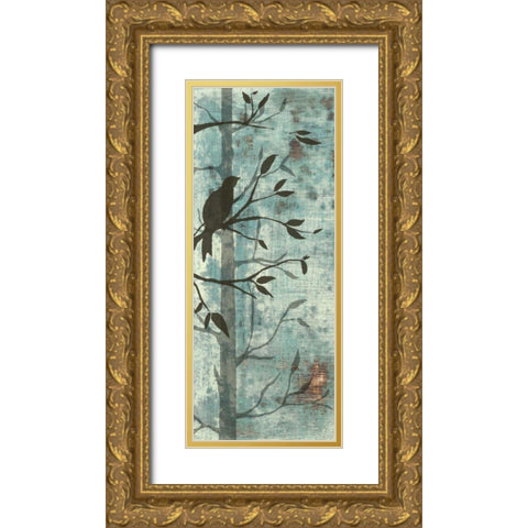 Whimsical Silhouette I Gold Ornate Wood Framed Art Print with Double Matting by Goldberger, Jennifer