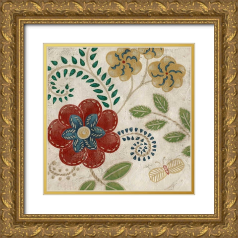Valentine Tapestry I Gold Ornate Wood Framed Art Print with Double Matting by Zarris, Chariklia