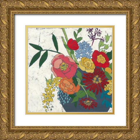 Brilliant Blossoms I Gold Ornate Wood Framed Art Print with Double Matting by Zarris, Chariklia