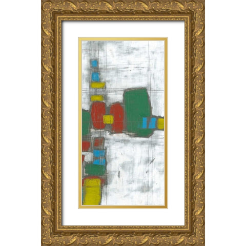 Building Blocks II Gold Ornate Wood Framed Art Print with Double Matting by Goldberger, Jennifer