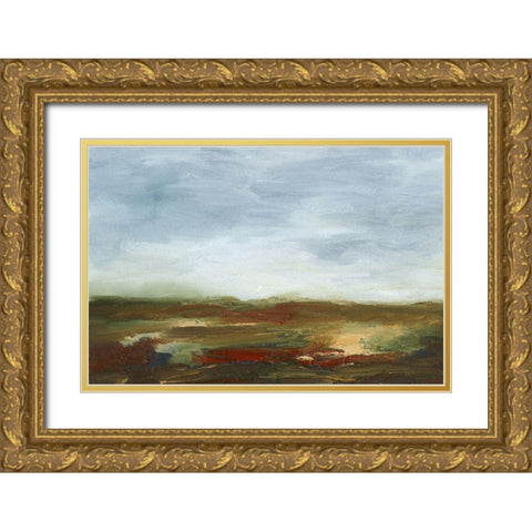 Farmland III Gold Ornate Wood Framed Art Print with Double Matting by Gordon, Sharon
