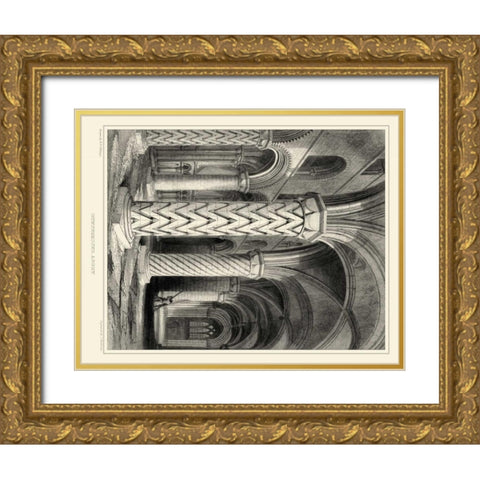 Gothic Detail I Gold Ornate Wood Framed Art Print with Double Matting by Billings, R. W.