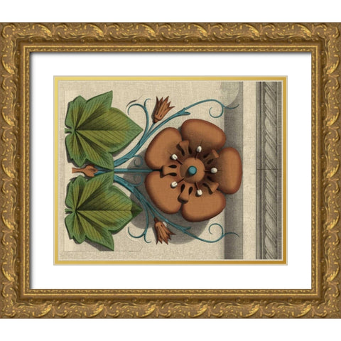 Floral Detail I Gold Ornate Wood Framed Art Print with Double Matting by Vision Studio