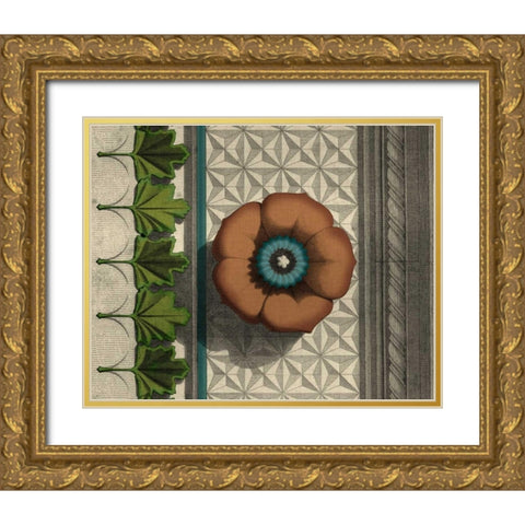 Floral Detail II Gold Ornate Wood Framed Art Print with Double Matting by Vision Studio