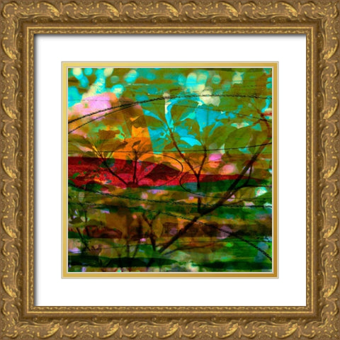 Abstract Leaf Study III Gold Ornate Wood Framed Art Print with Double Matting by Jasper, Sisa