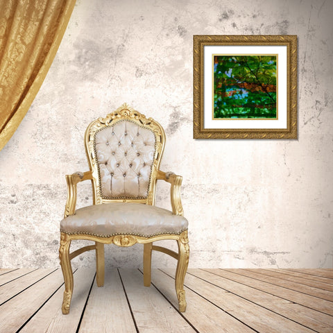 Abstract Leaf Study IV Gold Ornate Wood Framed Art Print with Double Matting by Jasper, Sisa