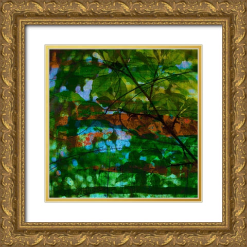 Abstract Leaf Study IV Gold Ornate Wood Framed Art Print with Double Matting by Jasper, Sisa