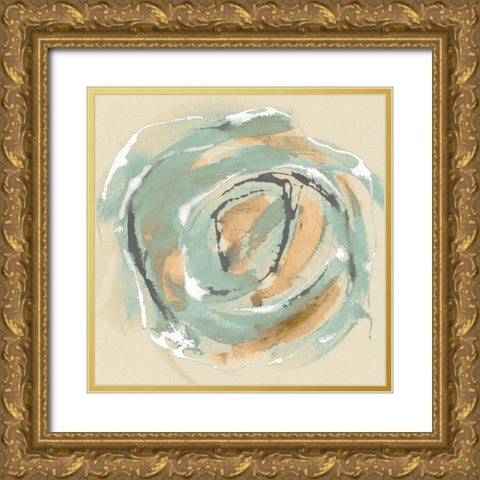 Flora IV Gold Ornate Wood Framed Art Print with Double Matting by Jasper, Sisa