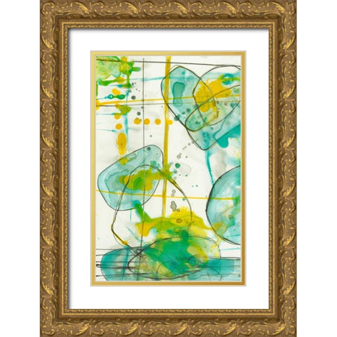 Splish Splash I Gold Ornate Wood Framed Art Print with Double Matting by Goldberger, Jennifer