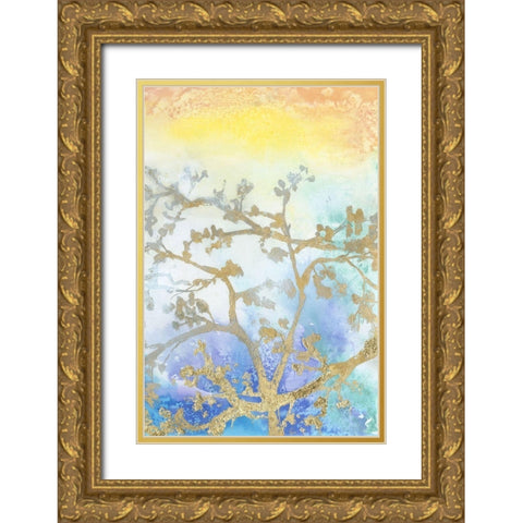 Gilt Branches II Gold Ornate Wood Framed Art Print with Double Matting by Goldberger, Jennifer