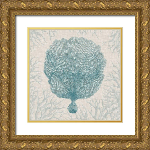 Coral Motif III Gold Ornate Wood Framed Art Print with Double Matting by Vision Studio