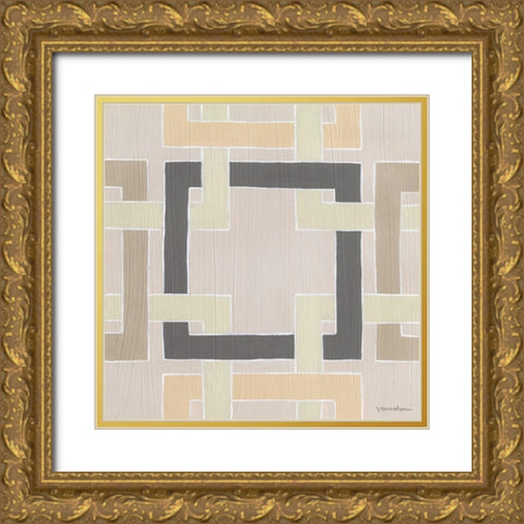 Non-Embellished Deco Stitch IV Gold Ornate Wood Framed Art Print with Double Matting by Lam, Vanna