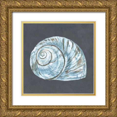 Shell on Slate VIII Gold Ornate Wood Framed Art Print with Double Matting by Meagher, Megan