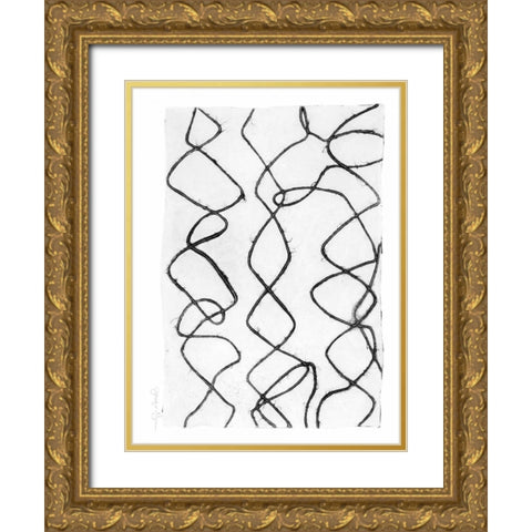 Frequency II Gold Ornate Wood Framed Art Print with Double Matting by Goldberger, Jennifer