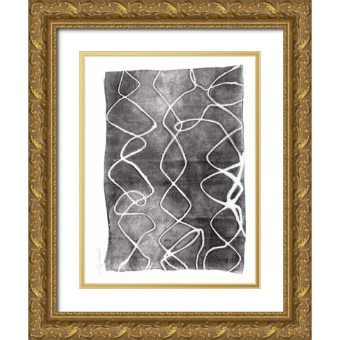 Frequency III Gold Ornate Wood Framed Art Print with Double Matting by Goldberger, Jennifer