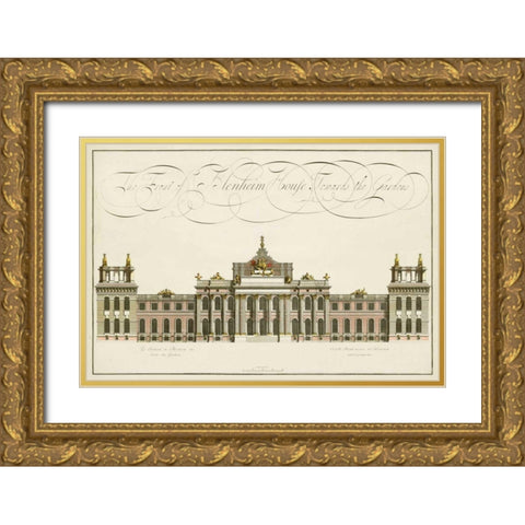 Blenheim House Gold Ornate Wood Framed Art Print with Double Matting by Unknown