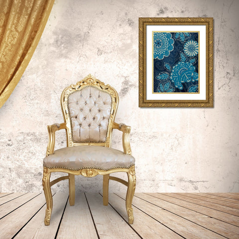 Indigo Constellation I Gold Ornate Wood Framed Art Print with Double Matting by Zarris, Chariklia