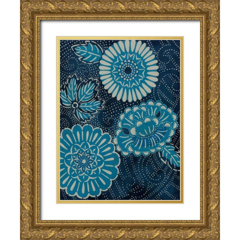 Indigo Constellation II Gold Ornate Wood Framed Art Print with Double Matting by Zarris, Chariklia