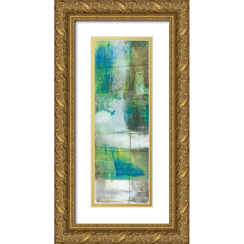 White on Blue III Gold Ornate Wood Framed Art Print with Double Matting by Goldberger, Jennifer