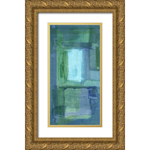 Blue Patch I Gold Ornate Wood Framed Art Print with Double Matting by McMullen, Charles