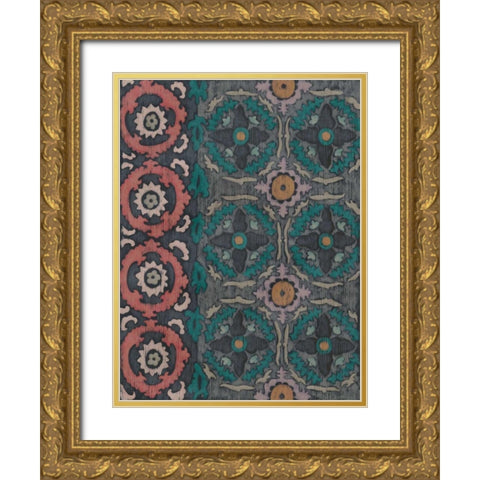 Sarkara Suzani I Gold Ornate Wood Framed Art Print with Double Matting by Zarris, Chariklia