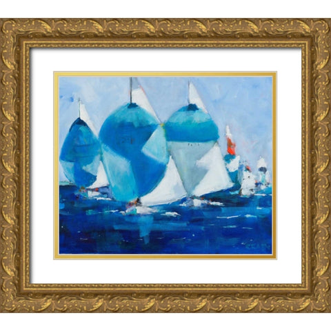 Running Gold Ornate Wood Framed Art Print with Double Matting by Crain, Curt
