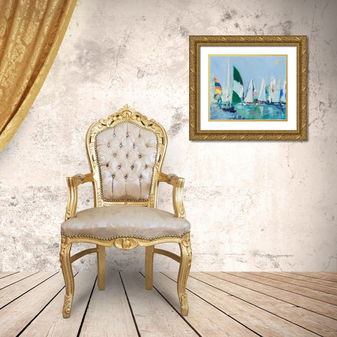 Parking Lot Gold Ornate Wood Framed Art Print with Double Matting by Crain, Curt