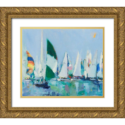 Parking Lot Gold Ornate Wood Framed Art Print with Double Matting by Crain, Curt