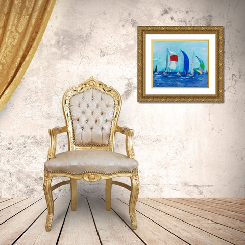 Chutes Gold Ornate Wood Framed Art Print with Double Matting by Crain, Curt