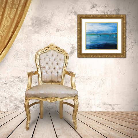 White Fish Bay Gold Ornate Wood Framed Art Print with Double Matting by Crain, Curt