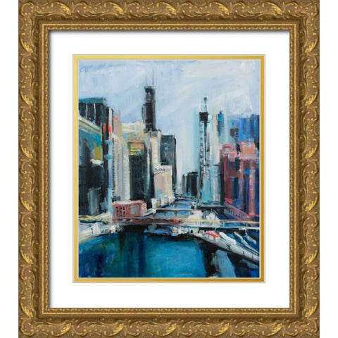River View Gold Ornate Wood Framed Art Print with Double Matting by Crain, Curt
