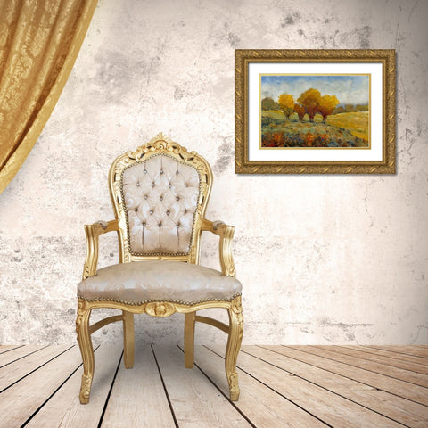 Vivid Brushstrokes I Gold Ornate Wood Framed Art Print with Double Matting by OToole, Tim