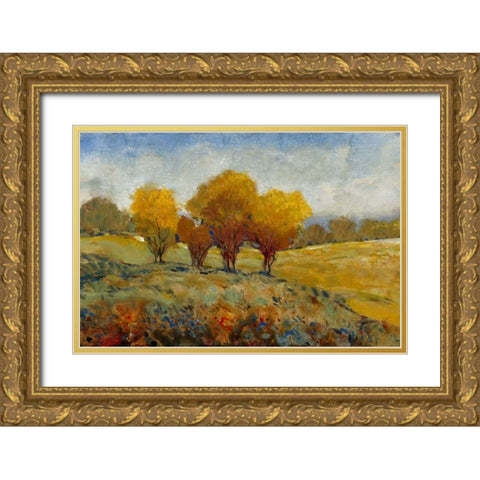 Vivid Brushstrokes I Gold Ornate Wood Framed Art Print with Double Matting by OToole, Tim