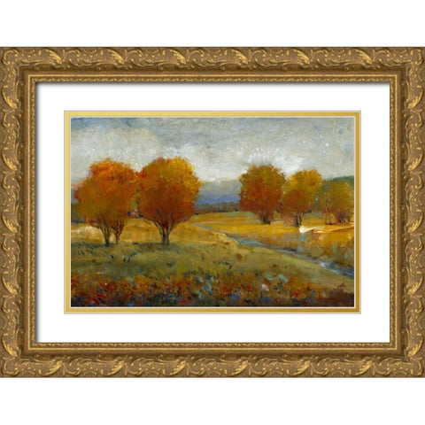 Vivid Brushstrokes II Gold Ornate Wood Framed Art Print with Double Matting by OToole, Tim