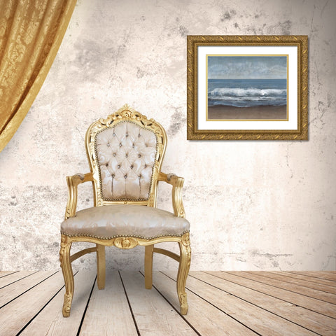 Lingering Grey I Gold Ornate Wood Framed Art Print with Double Matting by OToole, Tim