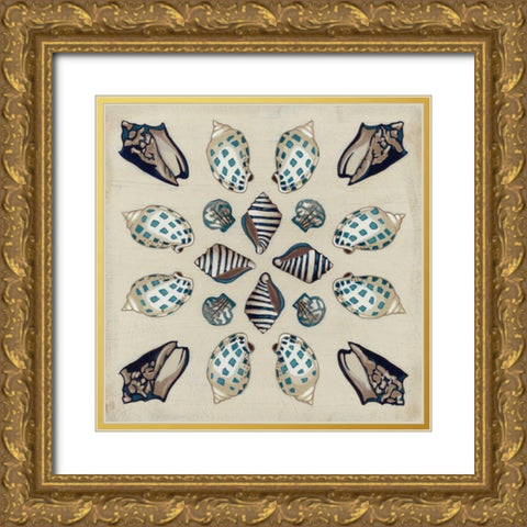 Coastal Kaleidoscope II Gold Ornate Wood Framed Art Print with Double Matting by Vess, June Erica