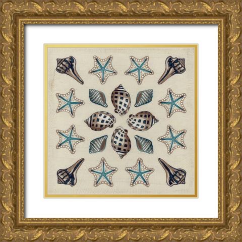 Coastal Kaleidoscope III Gold Ornate Wood Framed Art Print with Double Matting by Vess, June Erica