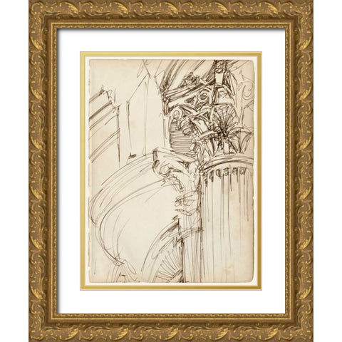 Architects Sketchbook I Gold Ornate Wood Framed Art Print with Double Matting by Harper, Ethan