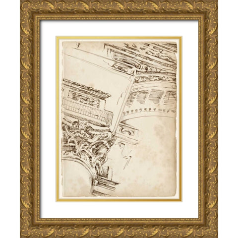 Architects Sketchbook II Gold Ornate Wood Framed Art Print with Double Matting by Harper, Ethan