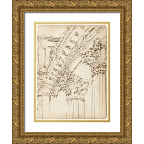 Architects Sketchbook IV Gold Ornate Wood Framed Art Print with Double Matting by Harper, Ethan