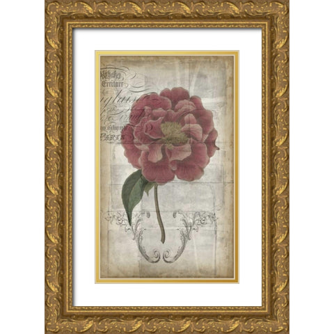 French Floral III Gold Ornate Wood Framed Art Print with Double Matting by Goldberger, Jennifer