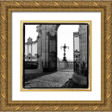 Gates to the Royal Palace, Budapest Gold Ornate Wood Framed Art Print with Double Matting by DeNardo, Laura