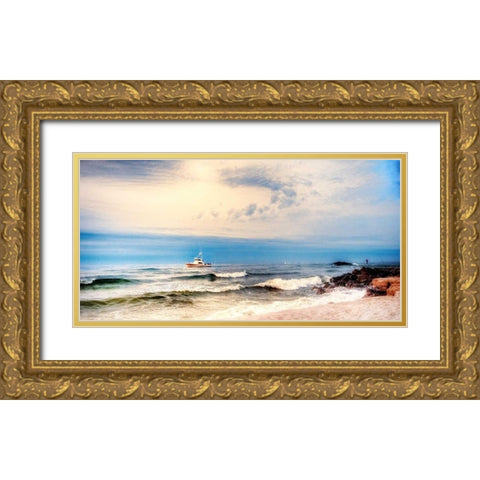 Heading to Sea Gold Ornate Wood Framed Art Print with Double Matting by Head, Danny