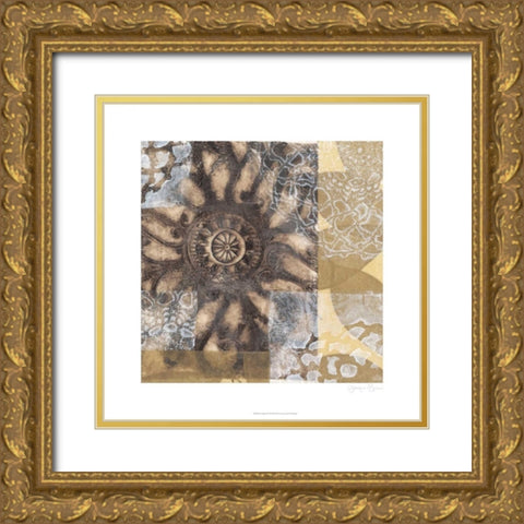 Iron Filigree II Gold Ornate Wood Framed Art Print with Double Matting by Goldberger, Jennifer