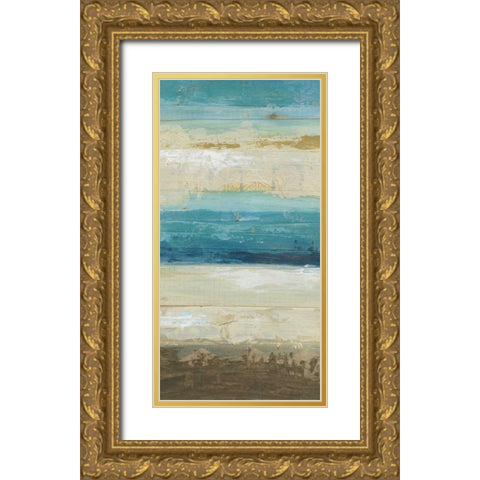 Ocean Strata IV Gold Ornate Wood Framed Art Print with Double Matting by Vess, June Erica